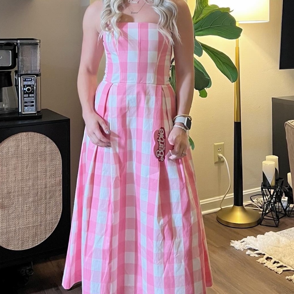 Zara x Barbie Pink Checkered Dress